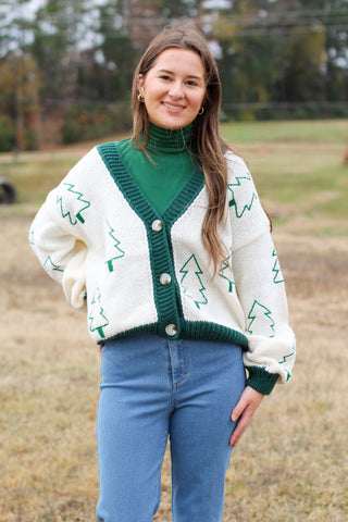 christmas tree cardigan