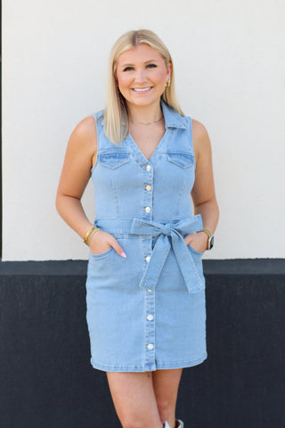 Button Down Denim Dress