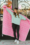 Cuddle Time Blanket-Hot Pink Leopard