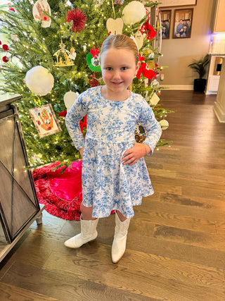 tween blue floral dress