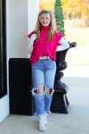 All Girl Sweater-Hot Pink