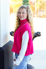 All Girl Sweater-Hot Pink