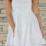 Eyelet Lace Mini Dress