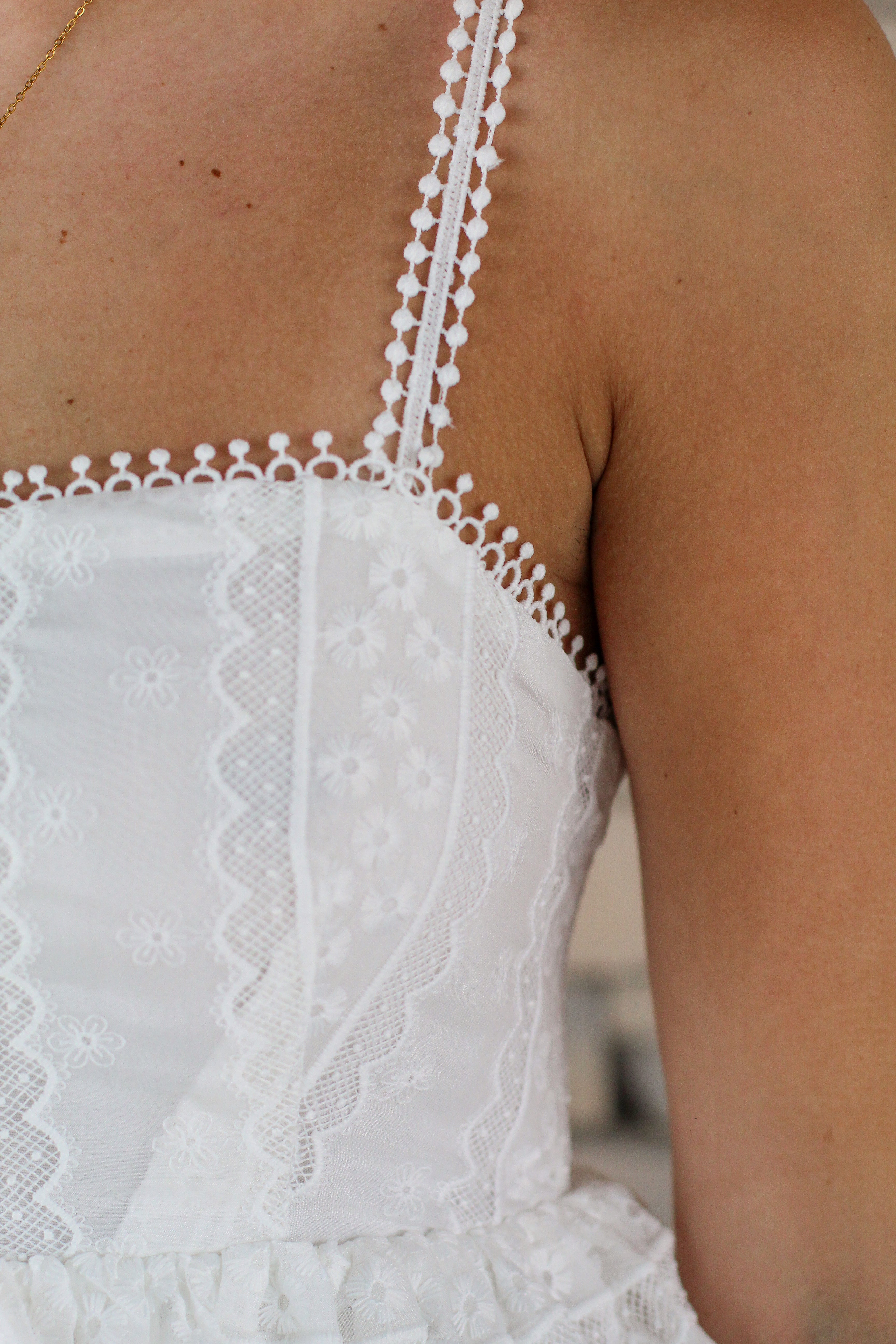 Eyelet Lace Mini Dress