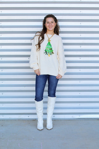 Sequin Christmas Tree Sweater