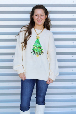 Sequin Christmas Tree Sweater