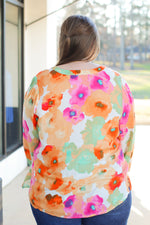 Here for the Florals Top-Coral