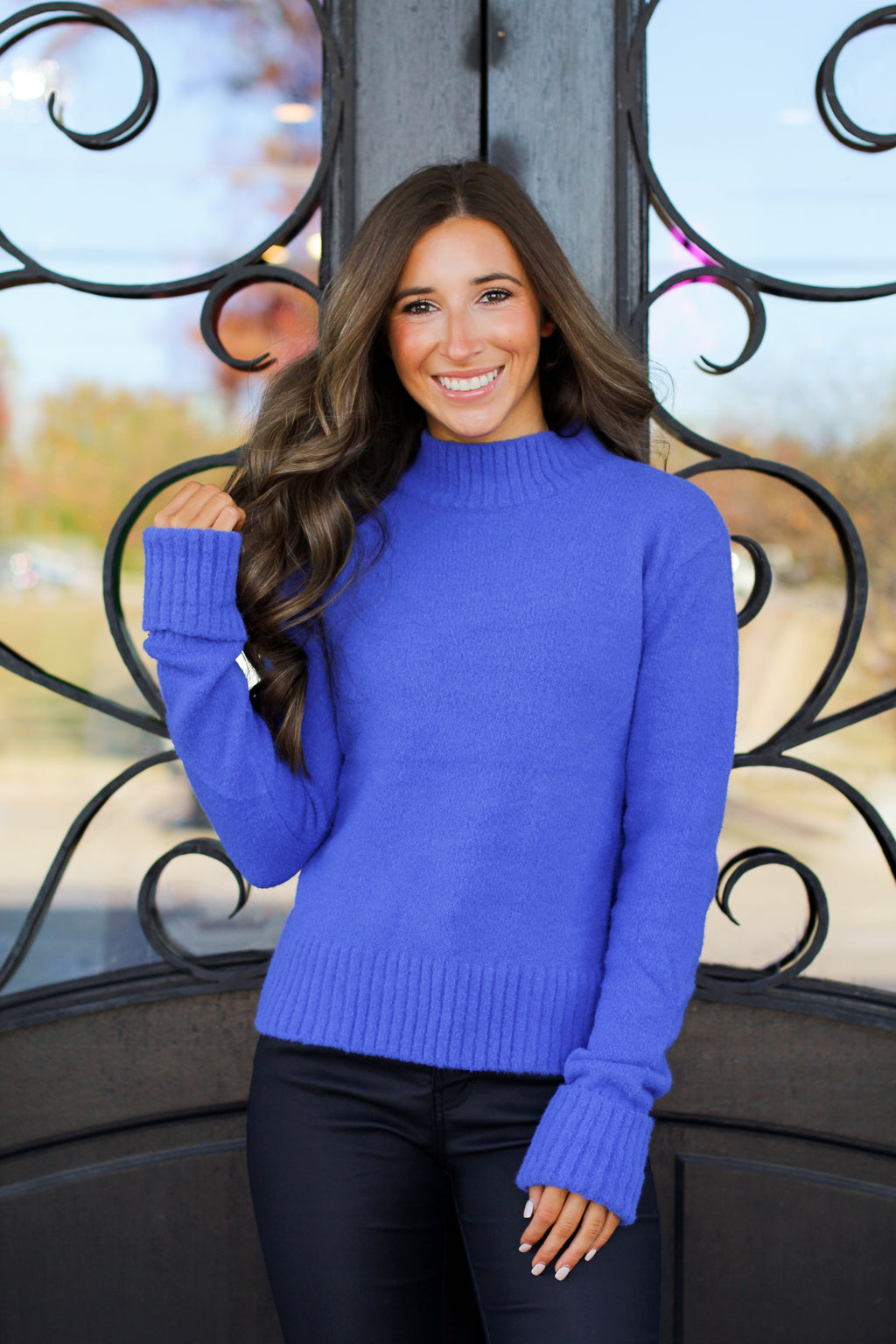 Royal blue hot sale turtleneck womens