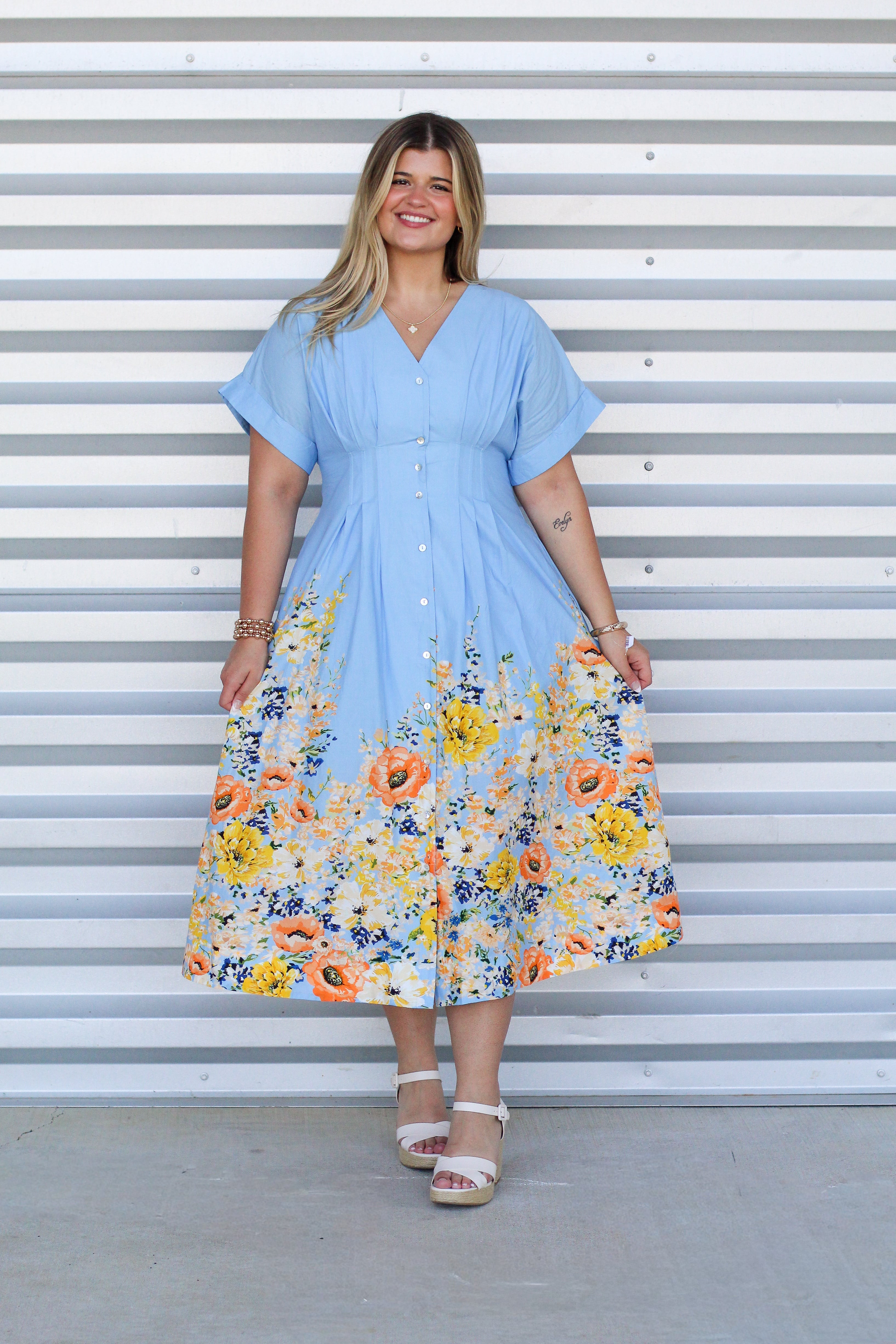 Fade into Florals Midi Dress