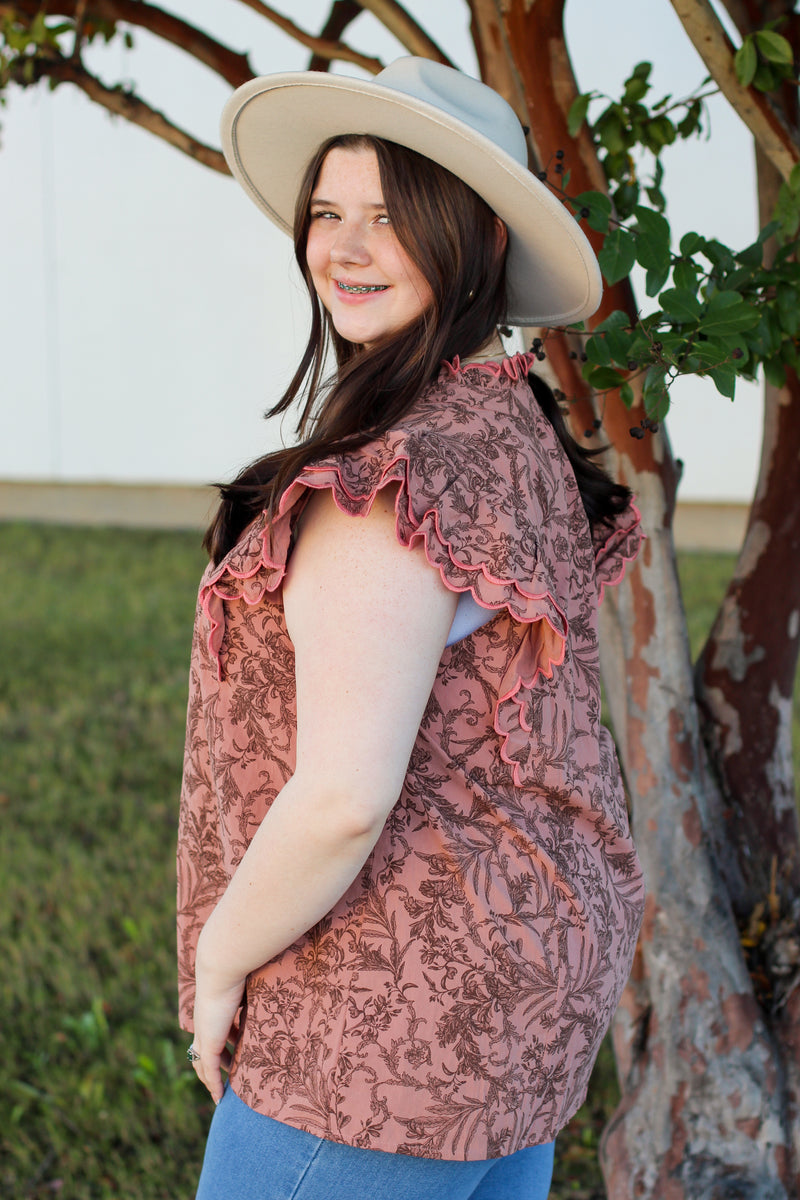 Frilly Floral Top