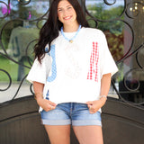 USA Patchwork Oversized Top