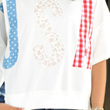 USA Patchwork Oversized Top