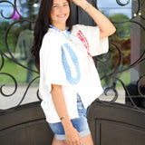 USA Patchwork Oversized Top