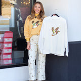 Sequin Mallard Mock Neck Sweatshirt
