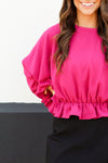 Fun in Ruffles Top-Magenta