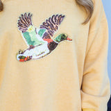 Sequin Mallard Mock Neck Sweatshirt