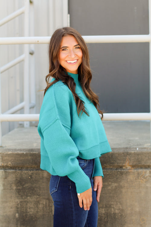 The Perfect Fall Sweater-Teal