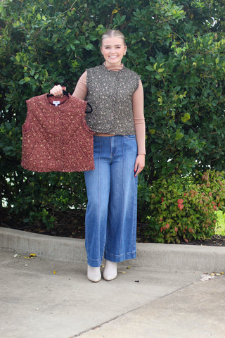 Fall Florals Quilted Vest