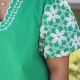 Embroidered Floral Sleeve Dress
