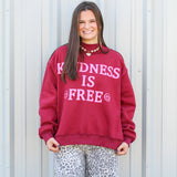 Kindness is Free Reversible Mock Neck Sweatshirt
