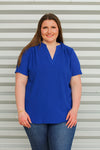 Casual Outing Top-Royal Blue