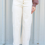 Embellished Button Straight Leg Jeans