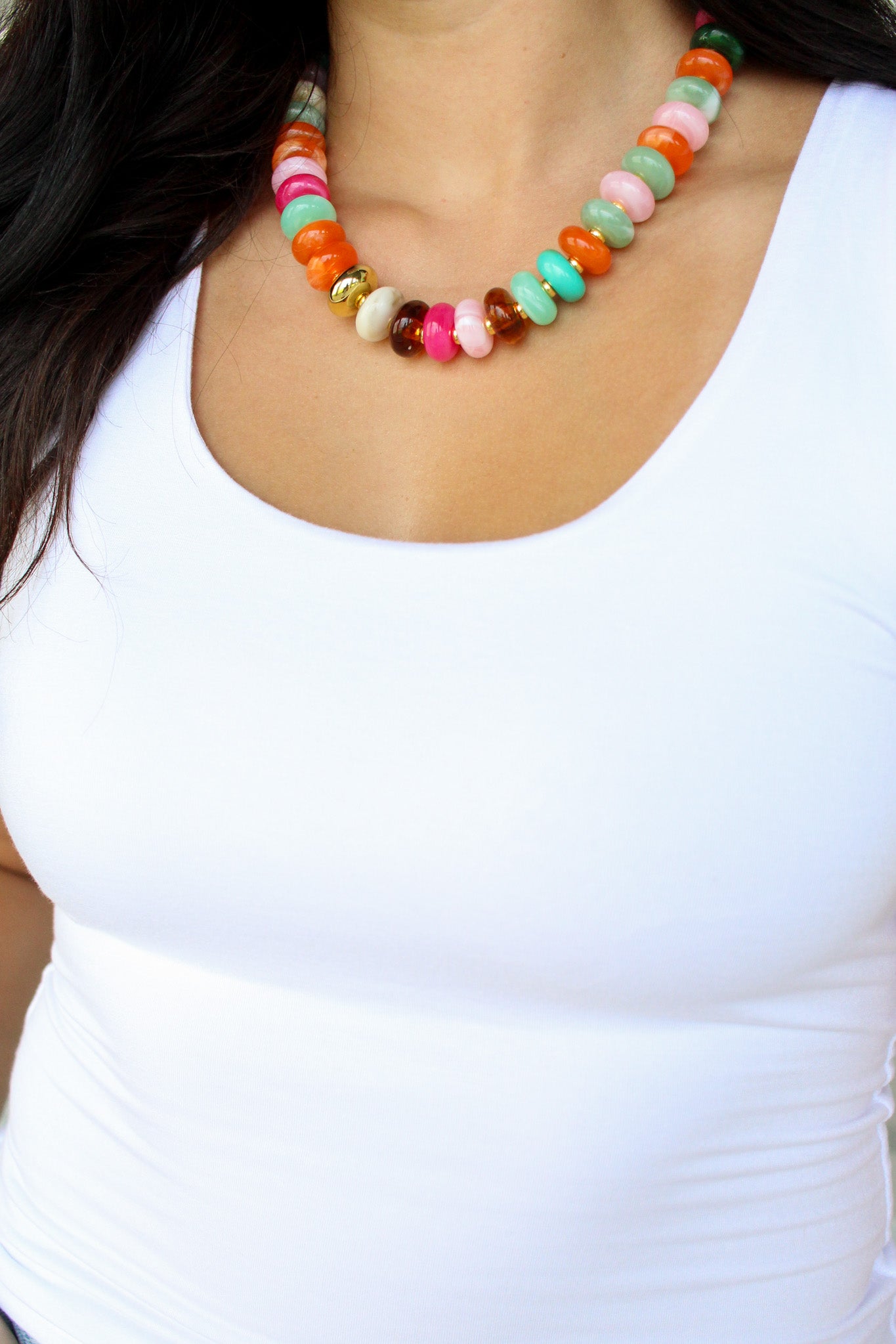 Rachel Resin Beaded Necklace