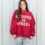 Kindness is Free Reversible Mock Neck Sweatshirt