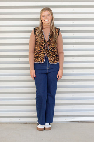 Leopard Quilted Vest
