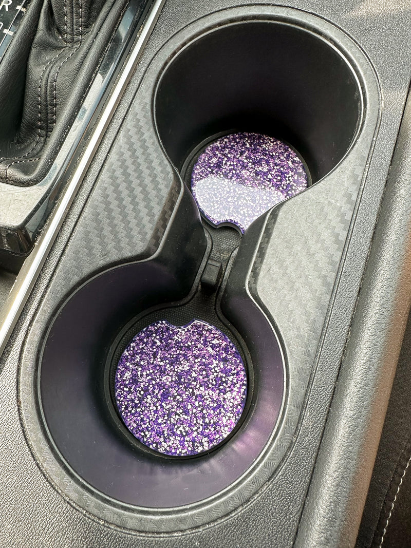 Ceramic Car Coaster-Speckled Purple