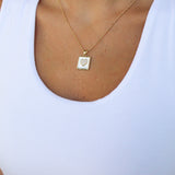 Rectangle Rhinestone Pendant Necklace