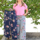 Fun in Florals Wide Leg Jeans