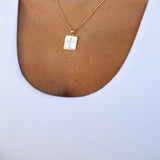 Rectangle Rhinestone Pendant Necklace