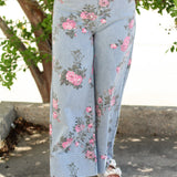 Fun in Florals Wide Leg Jeans