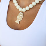 Fish Pendant Beaded Necklace
