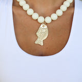 Fish Pendant Beaded Necklace