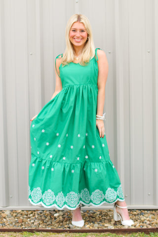 Kylie Eyelet Midi Dress