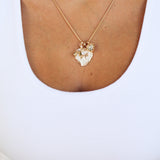 Bow Heart Charm Necklace