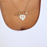 Bow Heart Charm Necklace