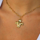 Haute Mess Hammered Cross Necklace