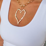 Hammered Open Heart Necklace