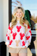 Pearl Girl Reindeer Sweater