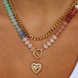 Layered Beaded Heart Necklace
