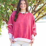 Cozy Contrast Trim Sweatshirt