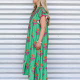 Throwback Flowers Midi Dress