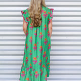 Throwback Flowers Midi Dress
