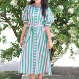 Classy Striped Midi Dress