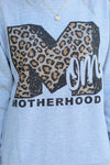 Leopard Motherhood Sweatshirt-Grey