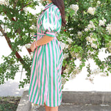 Classy Striped Midi Dress