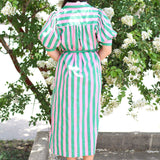 Classy Striped Midi Dress